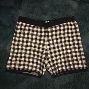 Checkered Black and White Women's Biker Shorts